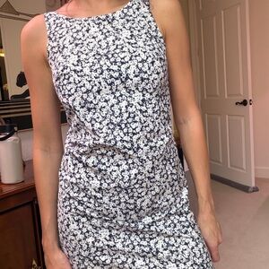 Zara Monochrome Floral Midi Dress